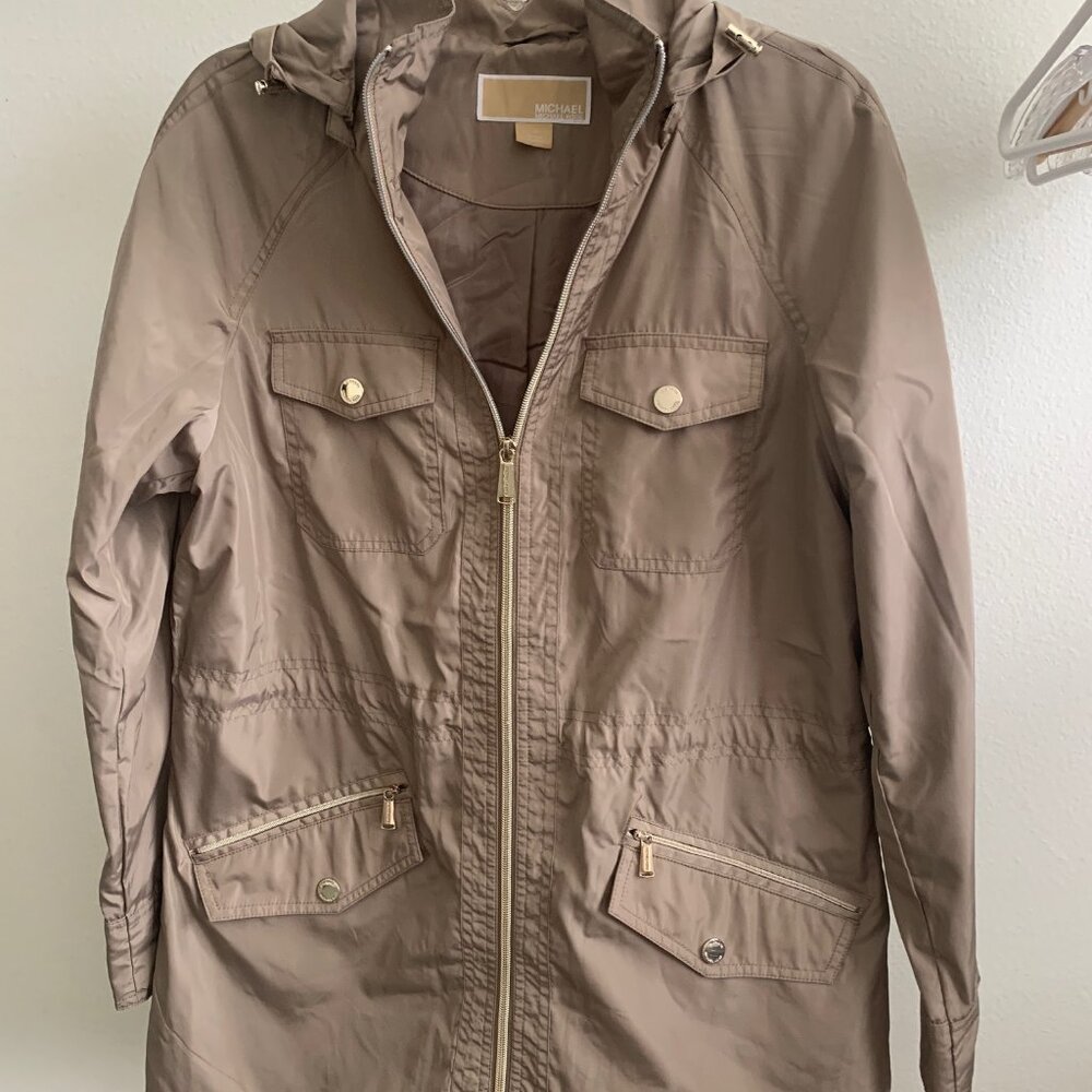 Michael Kors Tan Hooded Jacket